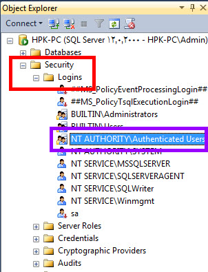 تعیین دسترسی کاربران به سرویس SQL